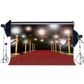 GoHeBe 5x7ft Bright City Background White Car and Red Carpet Cotton Polyester Photo Backdrop for Photographers